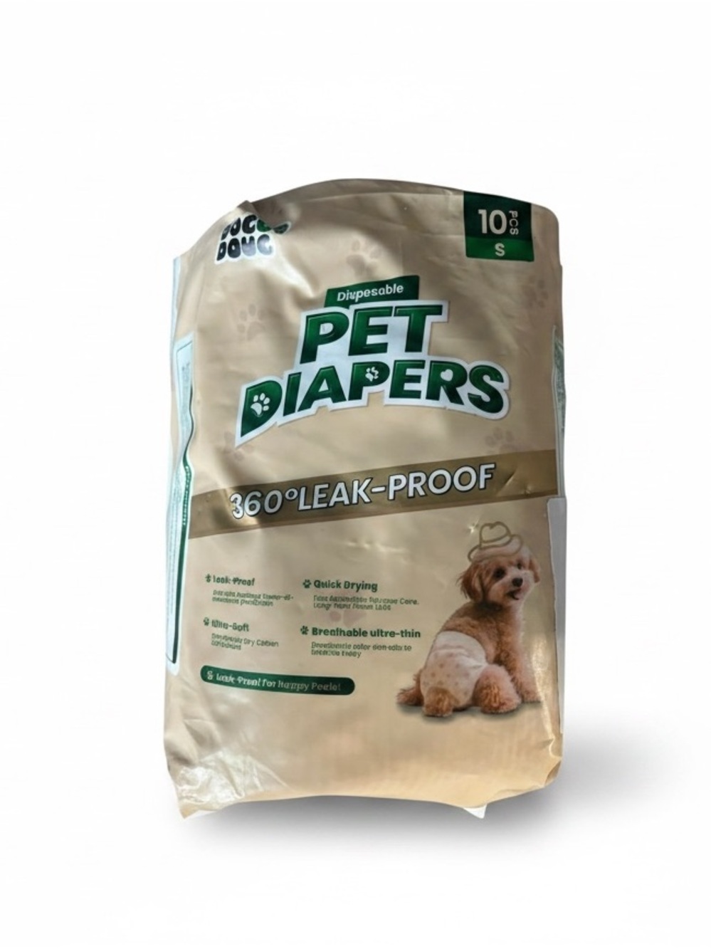 Clean Go Pet Disposable Doggie Diapers – Size S (10 Pack) – New